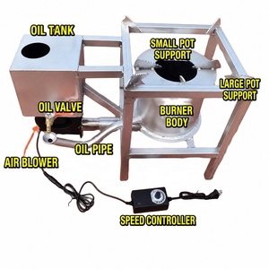 Outdoor <span class=keywords><strong>Camping</strong></span> Roestvrij staal Rookloze kachel Snelheidsregelaar Luchtblazer Kerosinebrander Draagbare BBQ Koken Ontdooien - Product Image 3