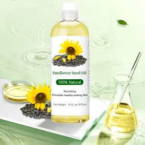 16 fl oz Organic Sunflower Oil 100% Pure For Skin Hair & Face Natural Cold Pressed Unrefined