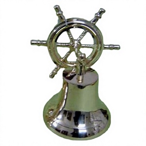 High Quality Bells Decorative Wall Mount Nautical Ship Wheel Metal Bell Home Decoration Accessories Luxury Bell <b>Cheap</b> Price - Product Image 1
