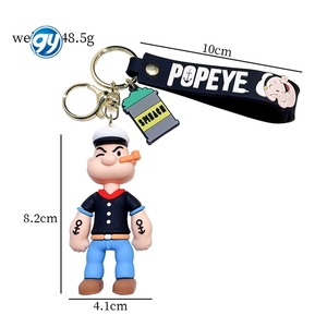 Llavero 3D de moda con figuras de acción mini de Popeye, Marinero Olíva y <span class=keywords><strong>Bluto</strong></span>, de PVC y silicona, lindos, kawaii y creativos, de Ganyuan, al por mayor - Product Image 3