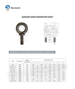 Perno de Ojo Tipo Americano para Maquinaria Forjada G-279, Acero al Carbono de Alta Resistencia Templado y Endurecido, Galvanizado en Caliente (HDG) y Zincado (EG), ASME B30.26 - Product Image 6