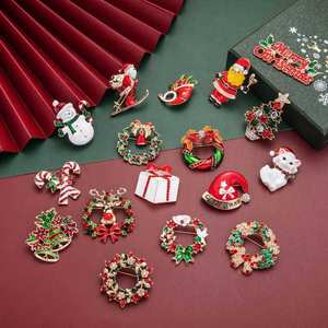 Роскошные Броши от производителя в виде рождественского подарка, Рождественская елка, чулок, олень, снежинка, Санта-Клаус, снеговик, значок, брошь - Product Image 4