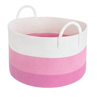 Panier à linge pliable en corde de coton écologique, prêt à être expédié, avec logo personnalisé, pour le rangement à domicile des vêtements et des articles pour enfants