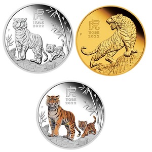 Moneta Commemorativa dello Zodiaco Tigre 2022 Australia, in Metallo Dipinto, per l'Anno del Tigre - Product Image 1