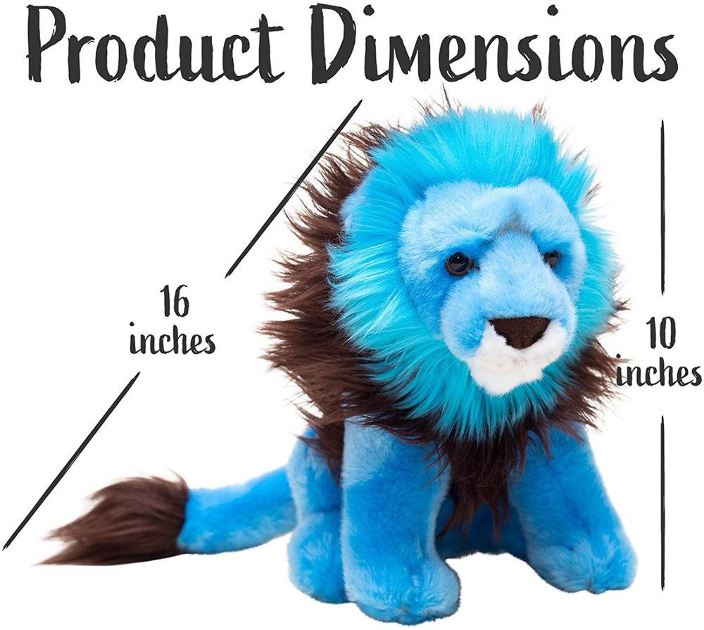 Rainbow Lion Stuffed Animal Plush Toy - 12 Inch Ombrez Wildlife Plushie Made From Recycled Materials