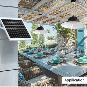 100 wát năng lượng mặt trời hệ thống đèn trần cho nhà cắm trại nhẹ Lũ lụt Vòng nhà hàng treo ánh sáng mặt dây chuyền - Product Image 3
