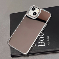 Coque de téléphone miroir Galvanoplastie Surface miroir coque arrière en TPU pour iPhone 14 13 12 11 Plus Pro Max 14 13 12 11 8 7 XR XS SE 2 3