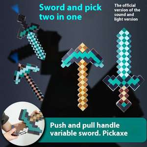 Cadeau d'éclairage de salon en acrylique No Reviews encore 13 Vendus LED Pixel Style Crystal Sword Night Light Creative USB Charging Glowing - Product Image 5