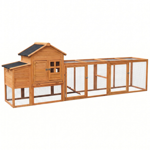 Gallinero de madera para exteriores con corral y valla transpirable, para gallinas y aves de corral, desde almacén de EE. UU. - Product Image 1