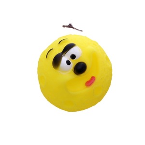 Pelota de Pvc con forma de perro de dibujos animados, juguete interactivo amarillo de 7,5 cm para gatos, cuidado dental para la dentición de mascotas - Product Image 2