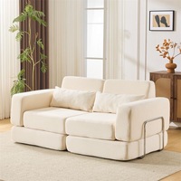 Sofá Cama Modular de Lujo Moderno para Sala de Estar, en Forma de L, 2 Plazas, de Terciopelo, Diseño Interior Reclinable sin Estructura de Compresión