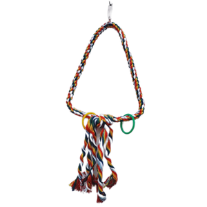 Uccello triangolo corda altalena pesce persico colorato giocattolo da masticare per pappagalli Budgie Parakeet <span class=keywords><strong>Cockatiel</strong></span> <span class=keywords><strong>Cockatoo</strong></span> - Product Image 1