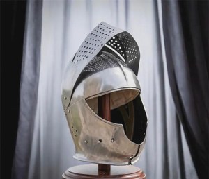 Casque d'armure médiévale traditionnel en acier moulé de calibre 18, taille adulte, portable, accessoires de costume - Product Image 2