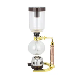Sıcak satış yüksek bor vakum cam kahve makinesi sifon alkol brülör kahve ev yapımı için Moka cezvesi takım
