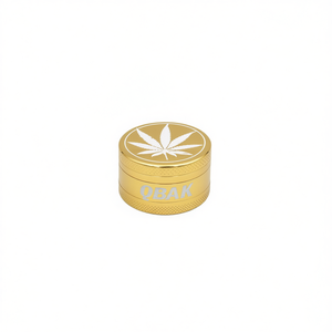 QBAK Metal Herb <b>Grinder</b> 3.5cm 2cm Gold Leaf Design For Smoking Accessories - Product Image 2