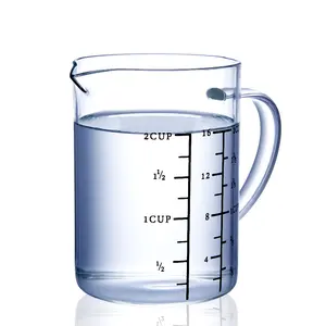 एस्प्रेसो शॉट चश्मा मापने कप गिलास दूध कॉफी उपाय कप संभाल के साथ उभरा कांच मापने कप
