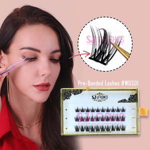 <span class=keywords><strong>Pestañas</strong></span> Postizas en Racimo Individuales sin <span class=keywords><strong>Pegamento</strong></span>, Forma YY, Hechas a Mano, PBT Pre-Encoladas, Empaque Personalizado - Product Image 3