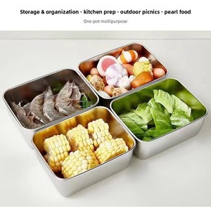 Stainless Steel Japanese-Style Airtight Triple Tier <b>Large</b> Capacity Portion Containers Lids Food-Grade Freshness Preserving <b>Boxes</b> - Product Image 4
