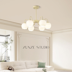 Lámpara de Techo Estilo Campestre Francés Color Crema, Lily Valley, Iluminación Principal, Popular para Dormitorio - Product Image 1