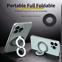 Support de téléphone magnétique double face entièrement pliable et robuste en aluminium pour bureau et voiture
