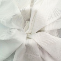 Tissu Jacquard en Coton 100% Tissé, Motif Grille, Teint Blanc, Vente en Gros Usine pour Linge de Lit, Vêtements et Textiles de Maison