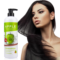 MOKERU Herbal Apple Hair Shampoo Perawatan Rambut Profesional Salon Sampo Cuci Rambut Lembut dan Berkilau Membuat Rambut Mengembang