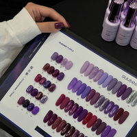 SUUSEEGEL Vente en gros OEM Gel UV liquide français, ensemble de 24 couleurs de violets assortis en flacon pour salons de manucure professionnels