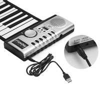 Entry-level Musical Instrument - 61-key Hand Roll Piano with Silicone Foldable Electronic Keyboard
