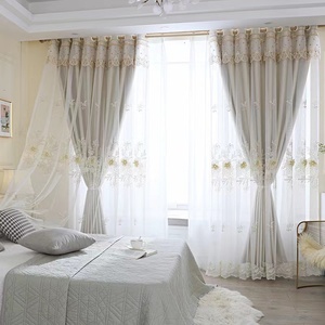 Luxury Decor Luxury Double Layer Blackout <strong>Curtain</strong> <strong>Window</strong> Woven Sheer Match with Embossed Fabric for Home 4D Embroidered <strong>Curtains</strong> - Product Image 6