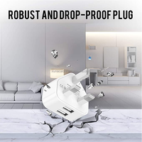 Adaptateur de voyage à charge rapide 10W 2.1A double USB QC2.0 avec prise UK 3 broches pour appareil photo