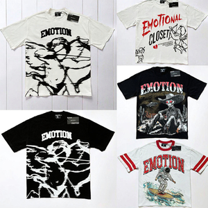 Hỗn Hợp Cảm Xúc Người Đàn Ông Của Chất Lượng Cao Ngắn Tay T-Shirts Tùy Chỉnh In Đồ Họa Đường Phố Mặc 100% Cotton Vải Dệt Kim - Product Image 3