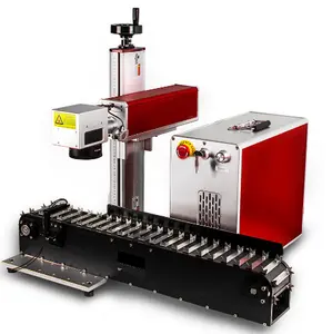 fiber laser engraver for sale marking on pen with conveyor belt or rotary