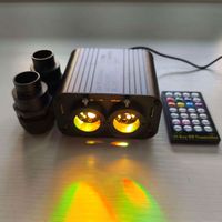 Machine à fibres optiques à double tête 16W avec effets scintillants et changement de couleur RGBW, télécommande RF incluse, pour plafond de voiture et plafond de maison, effet ciel étoilé