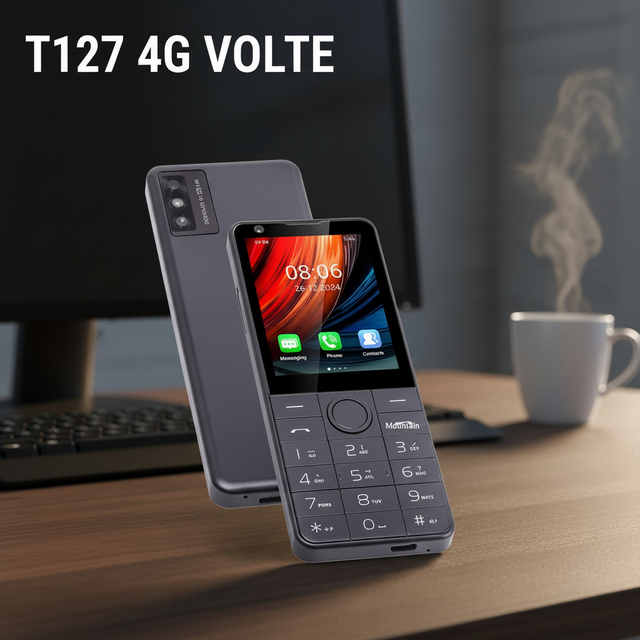 OEM ODM 4G VOLTE T127 2.8Inch Touch Screen Big Battery Dual SIM BT Camera Keypad Ultra-thin Keyboard bar Button Compact Design