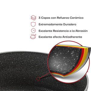 Casserole en céramique antiadhésive de haute qualité, style moderne, compatible induction, pour soupes et ragoûts, batterie de cuisine forgée - Product Image 2