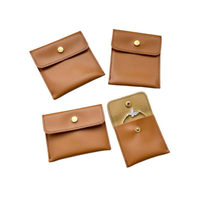 Pochette de rangement en PU miniature avec bouton-pression, style enveloppe, pour bijoux (bagues, boucles d'oreilles), couleurs unies personnalisables, vente en gros