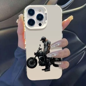<span class=keywords><strong>Coque</strong></span> de téléphone portable en TPU pour <span class=keywords><strong>Iphone</strong></span> <span class=keywords><strong>X</strong></span> Xr Xs 11 12 13 14 15 16 17 Pro Max <span class=keywords><strong>Moto</strong></span> Style Homme Impression Argent Électrolytique - Product Image 2