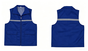 Gilet de sécurité en polyester et coton, vêtements de travail réfléchissants, haute visibilité, logo personnalisable, gilet avec poche - Product Image 6
