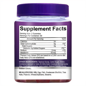 เมลาโทนินกัมมี่ 10 มก. ช่วยการนอนหลับสำหรับผู้ใหญ่ ผลิตภัณฑ์เสริมอาหารแบบ OEM รสสตรอว์เบอร์รี บรรจุ 180 เม็ด - Product Image 2