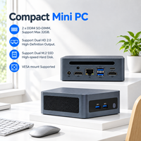 Eglobal Nouveau Mini PC OEM AMD R5 5500U Ryzen avec double emplacement DDR4, 2 ports HD 4K, Type-C, RJ45, compatible Windows 11 pour Kiosque et Ordinateur NUC