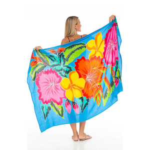 Vendita diretta in fabbrica piccolo MOQ stampa tessuto morbido Rayon 70x45 pollici pareo sarong beach cover up