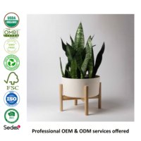 Pot de fleurs en fibre de bambou de 9 pouces avec support, grand produit de jardin pour accrocher ou poser au sol, élégant