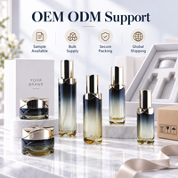 Ensemble d'emballages cosmétiques en verre blanc dégradé, pots à crème 30g 50g, flacons de soin 30ml 40ml 100ml 120ml, logo personnalisé