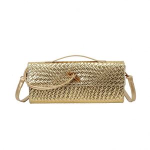 Bolso de Noche Pequeño de PU Tejido con Cierre, Estilo Nuevo 2026, Superventas en Comercio Exterior Transfronterizo, de Poliéster, Tipo Acordeón Horizontal, Color Caramelo - Product Image 6