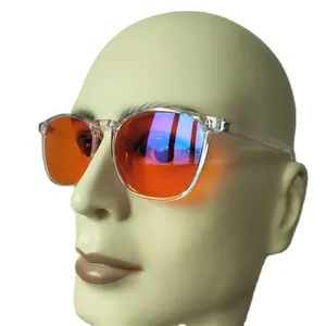 TR90 Orange Red Lens 99% 100% Blue Light Blocking Protection Protector Light Cure Night Sleep Computer Custom Glasses
