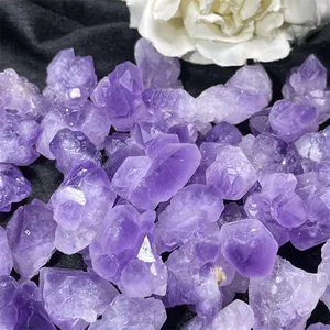 Piedras de flor de racimo de amatista cruda Natural de alta calidad, flor de racimo de cristal de amatista púrpura para curación