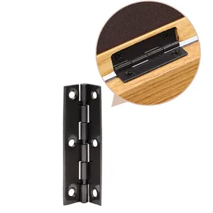 Петли из углеродистой стали/железа 95 градусов, 1,5 дюйма, 6 отверстий, черные никелированные с полировкой, для мебели, дома, офиса, деревянных ящиков - Product Image 1