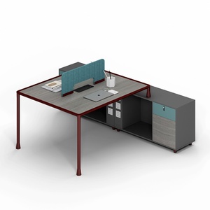 Modern Design Cubicle Office Workstation Furniture 4 Person Work Station with Storage Cabinet - Product Image 3