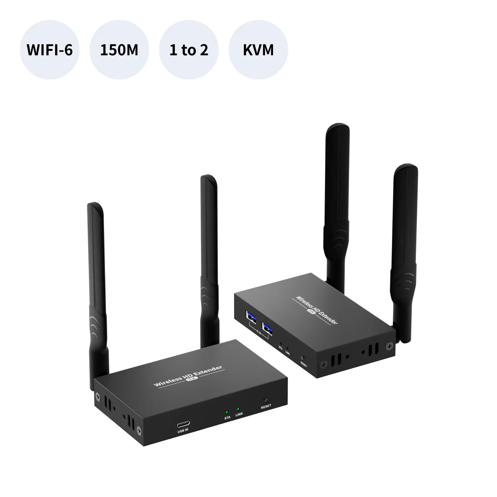 Prise en charge du contrôle KVM vidéo Full HD 1080P Émetteur et récepteur audio vidéo sans fil RX HDMI multiple Kit d'extension KVM USB