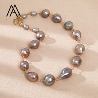 Collier vintage en perles d'eau douce violettes naturelles, fil de cuivre enroulé à la main, idéal pour les fêtes